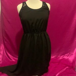 Soprano black sleeveless maxi dress. Sheer fabric with black slip undern…size m